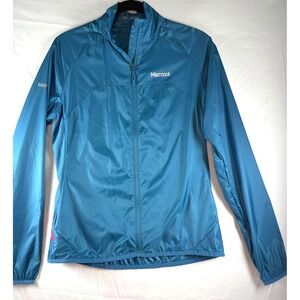 Marmot Womens Teal Blue Full Zip Mesh Vent Ripstop Running Windbreaker Jacket S